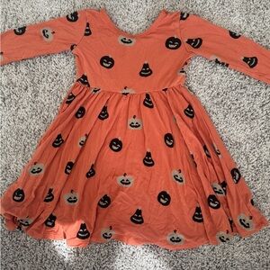 Kyte BABY Pumpkin Print Halloween Dress - Orange and Black
